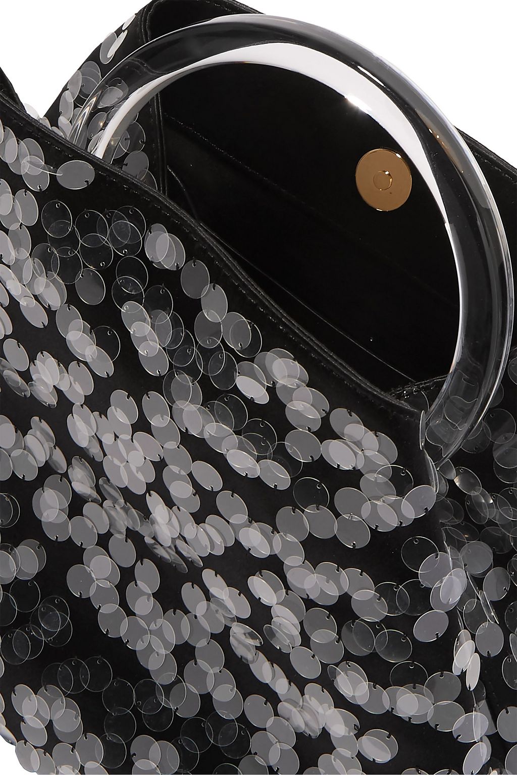 DRIES VAN NOTEN Sequin-embellished satin and resin tote