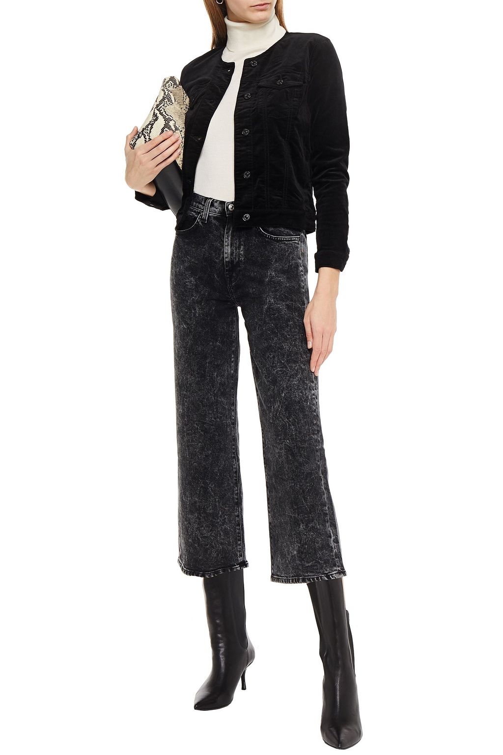 7 FOR ALL MANKIND Alexa cropped bleached high-rise straight-leg jeans
