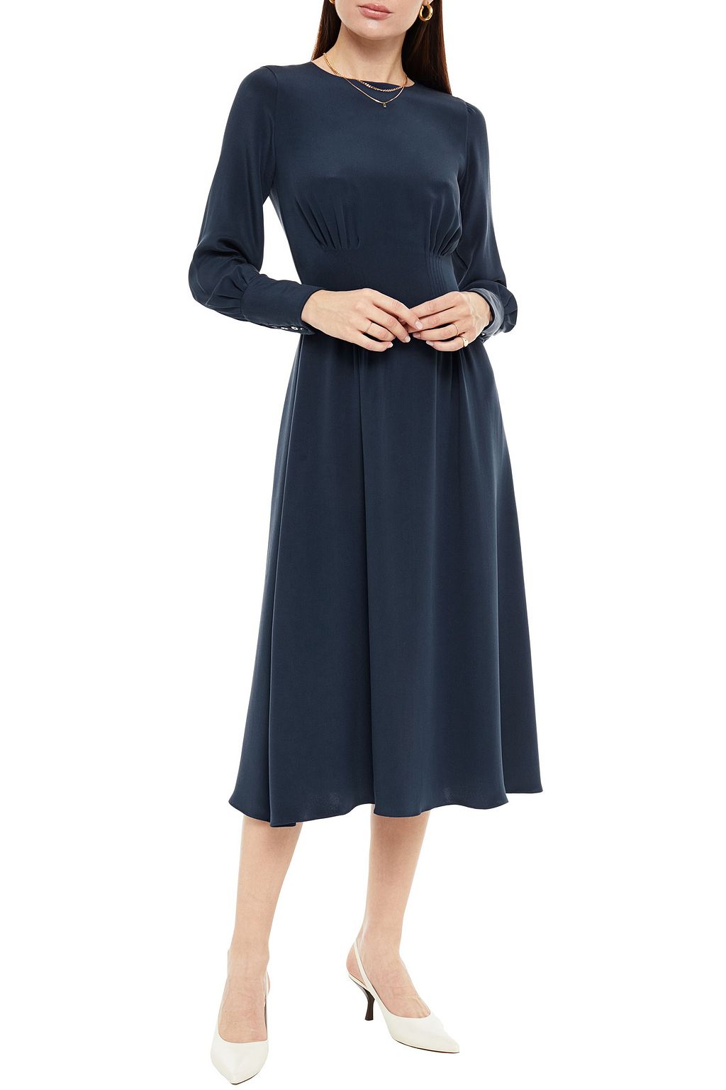 YOOX NET-A-PORTER FOR THE PRINCE'S FOUNDATION Pleated silk midi dress