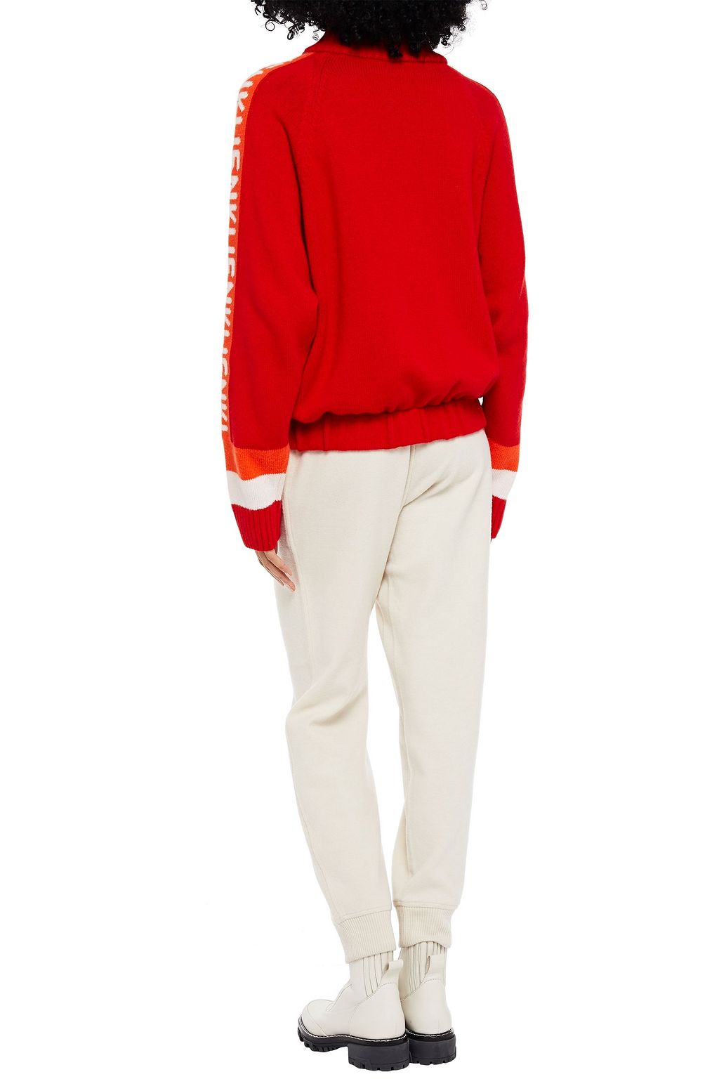 IENKI IENKI Merino wool and cashmere-blend logo-jacquard cardigan