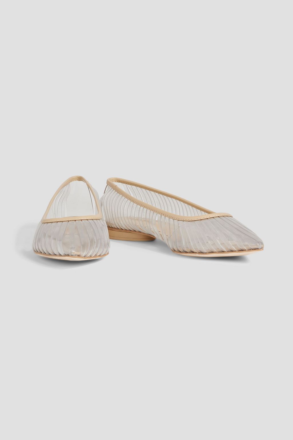 CULT GAIA Leena leather-trimmed PVC point-toe flats