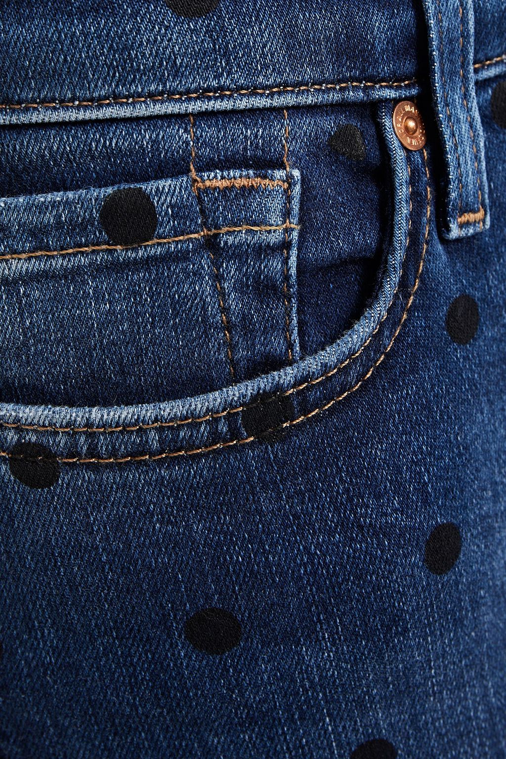 7 FOR ALL MANKIND Pyper cropped polka-dot mid-rise slim-leg jeans