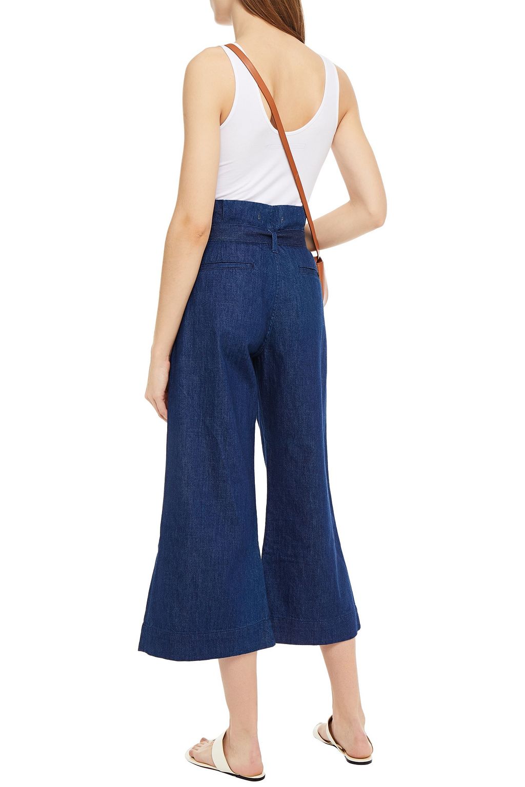 7 FOR ALL MANKIND Lotta cropped belted high-rise wide-leg jeans