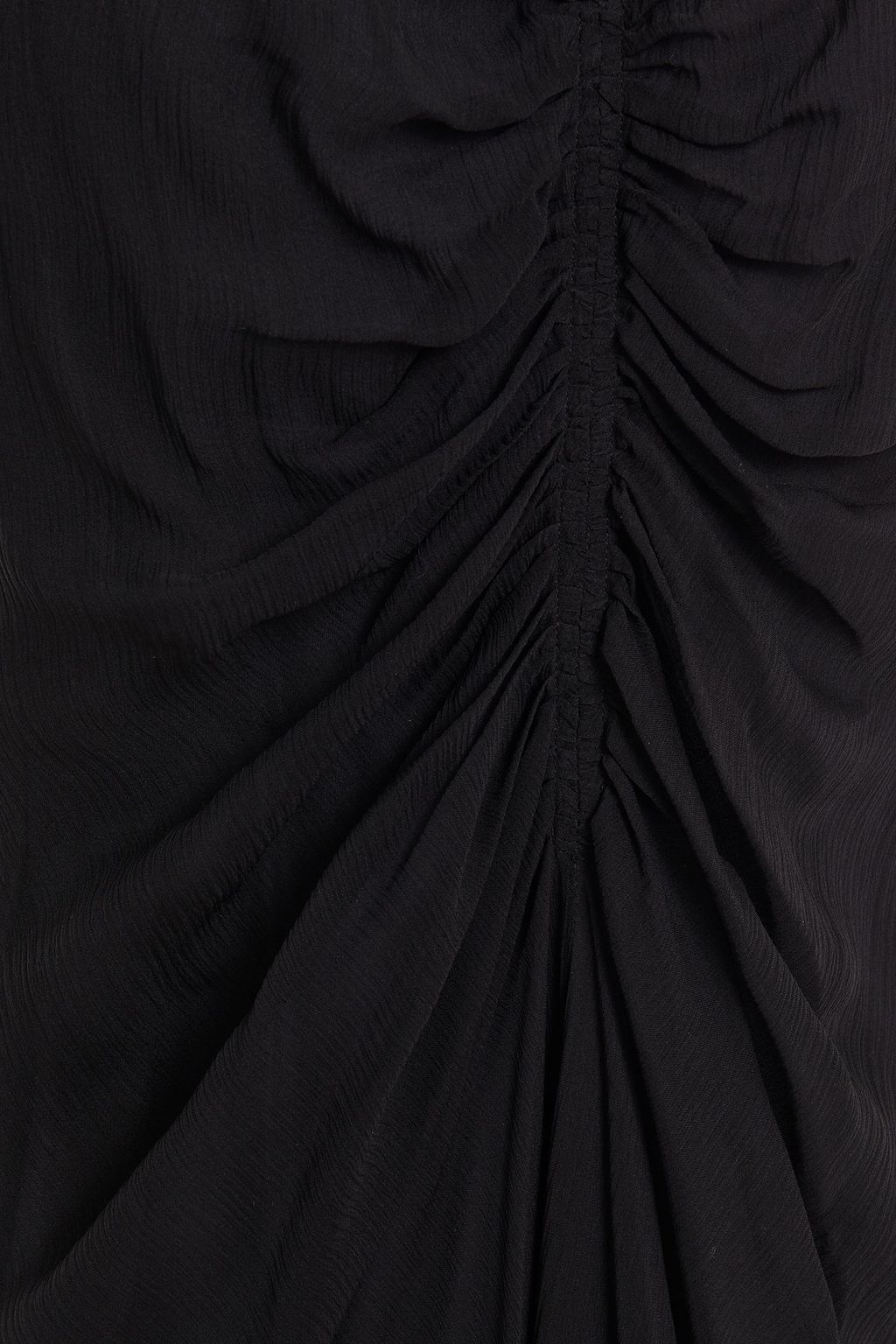 LEE MATHEWS Eve satin-trimmed ruched silk-crepon midi dress