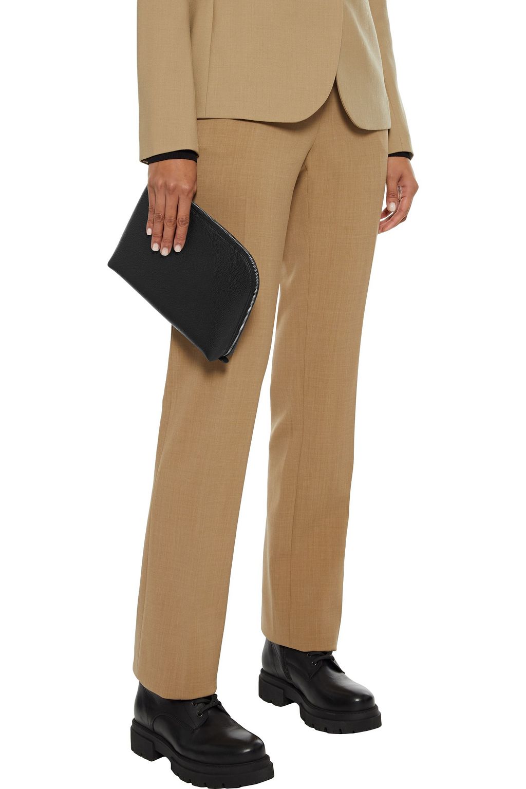 THE ROW Medium Square pebbled-leather pouch