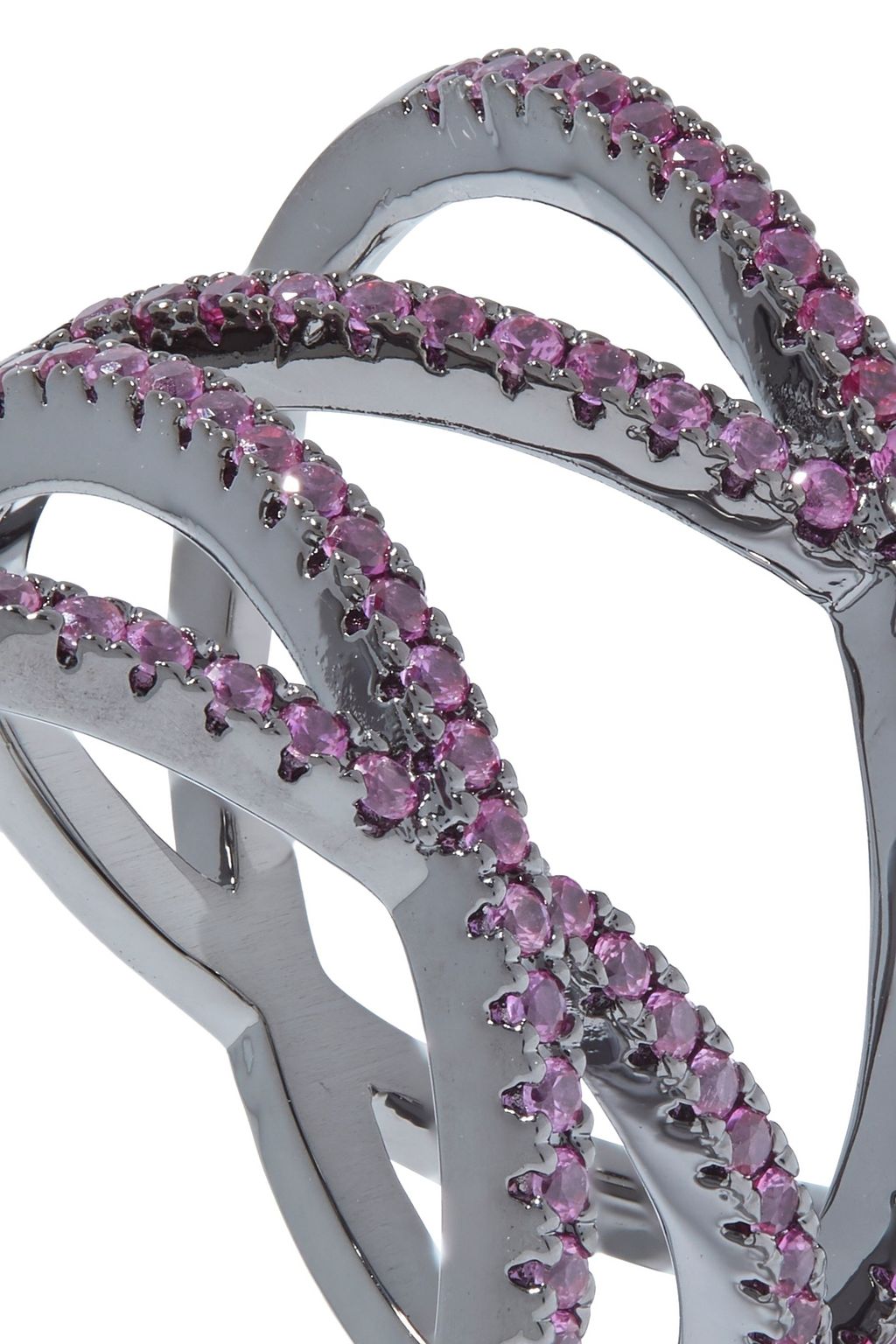 NOIR JEWELRY Gunmetal-tone crystal ring