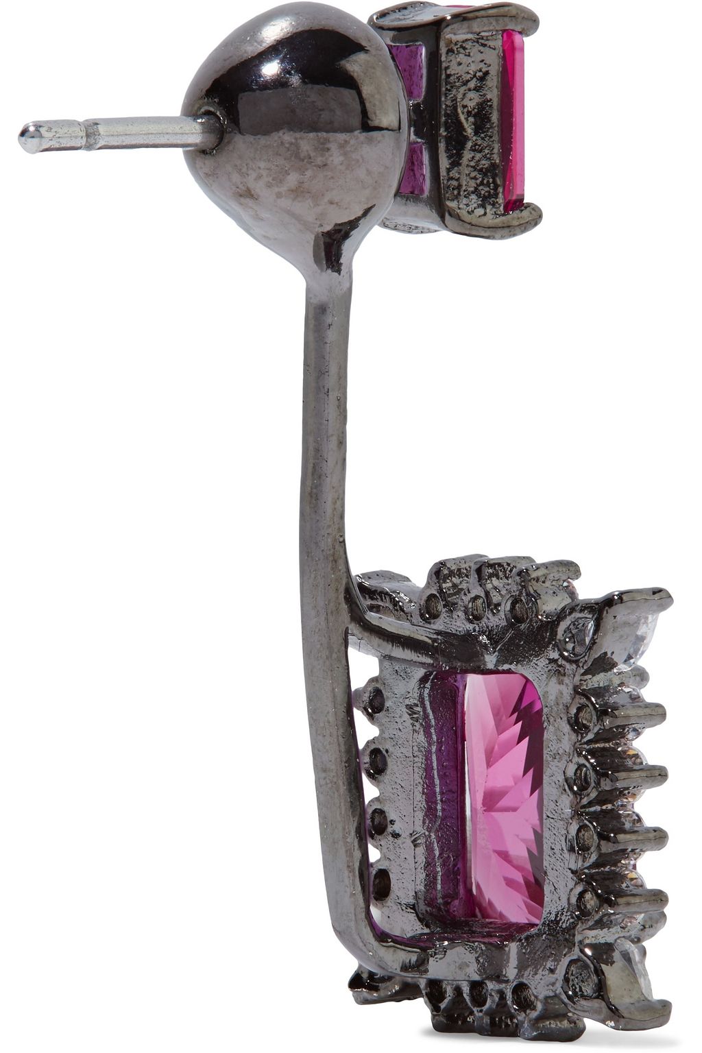 NOIR JEWELRY Gunmetal-tone crystal earrings