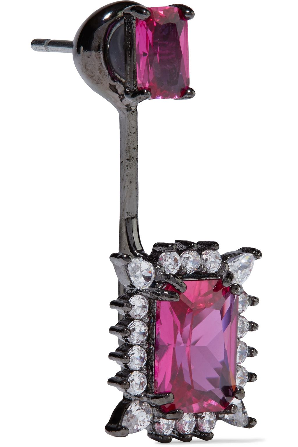 NOIR JEWELRY Gunmetal-tone crystal earrings
