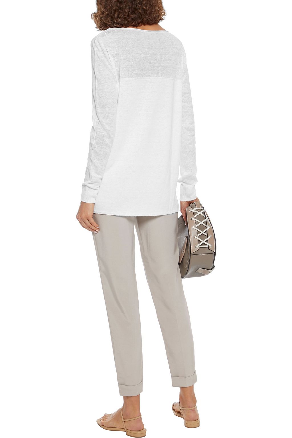 LORO PIANA Porte A Pitre burnout-effect flax sweater