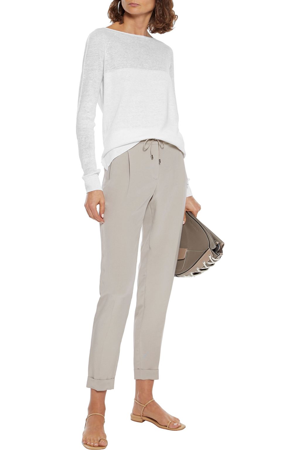 LORO PIANA Porte A Pitre burnout-effect flax sweater