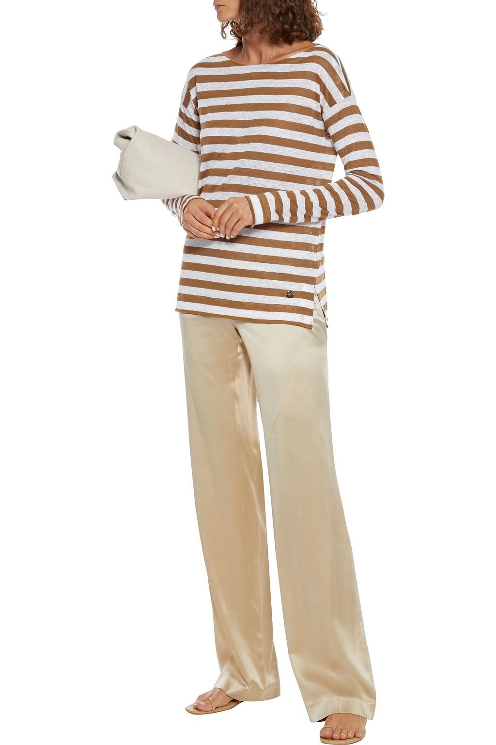 LORO PIANA Ogliastra striped slub flax-jersey top