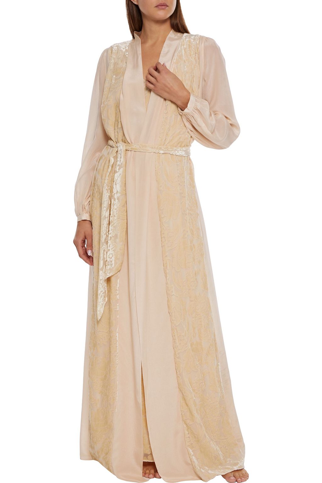MYLA De Beauvoir devoré-vevlet and crepe de chine robe