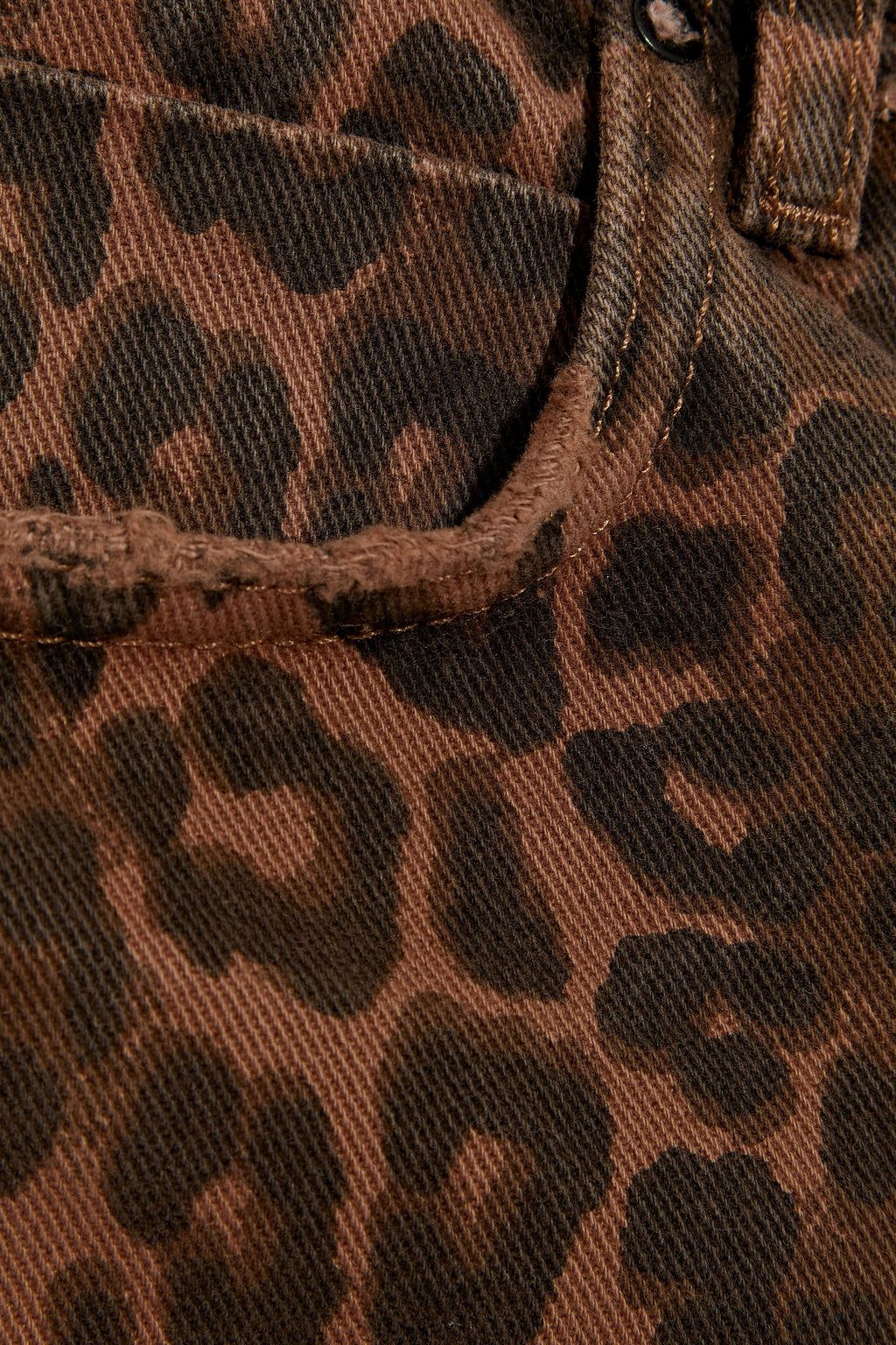ALEXANDER WANG Distressed leopard-print denim shorts