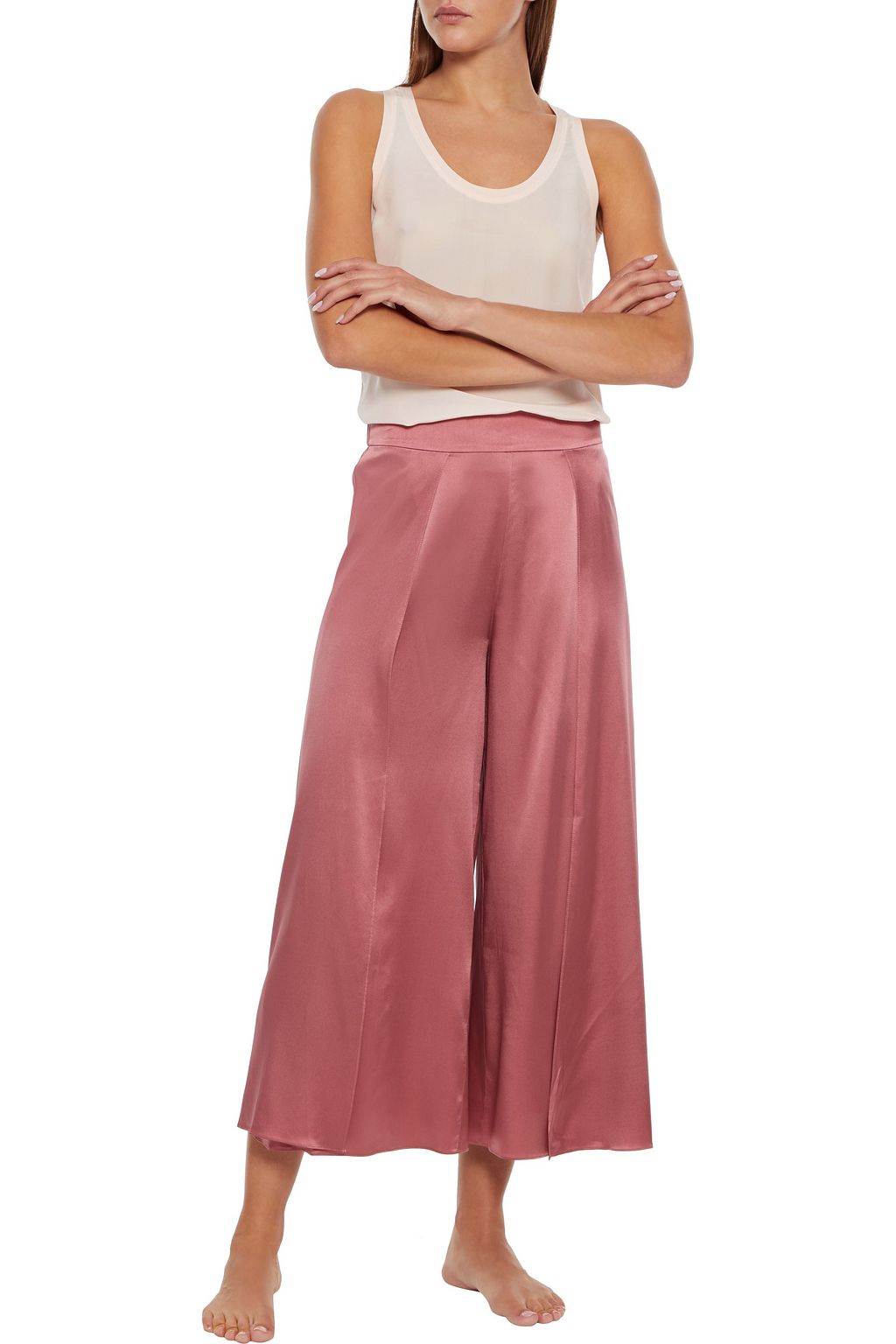 MYLA Covent Garden floral-print silk-blend satin culottes