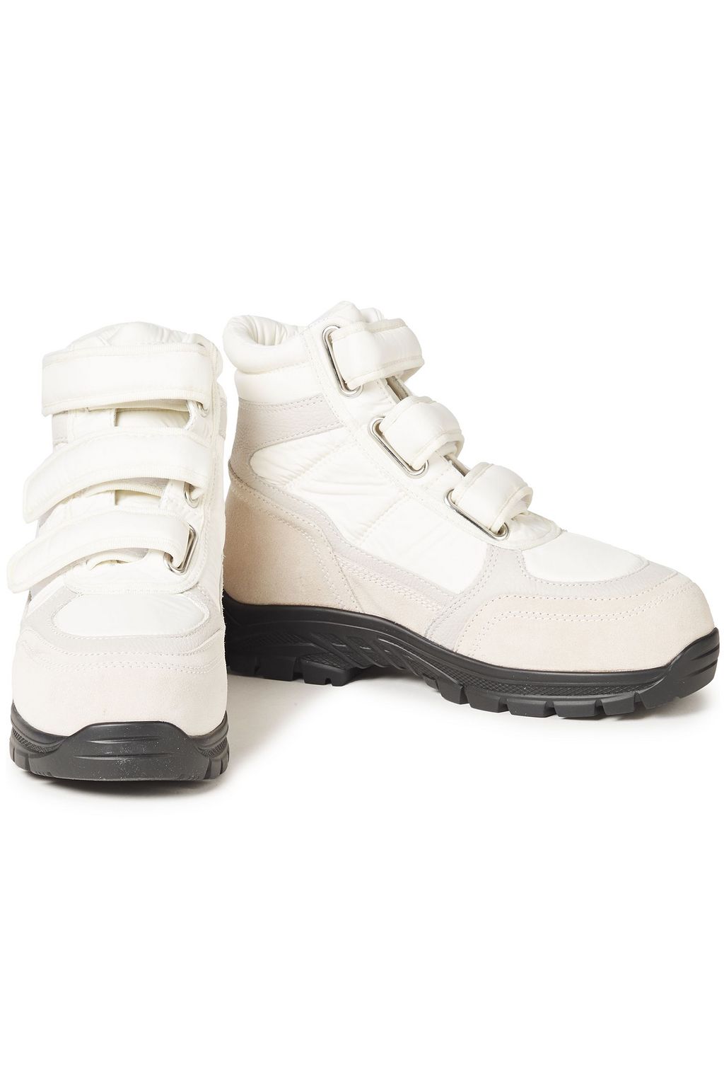 MM6 MAISON MARGIELA Textured leather-trimmed suede and shell ankle boots
