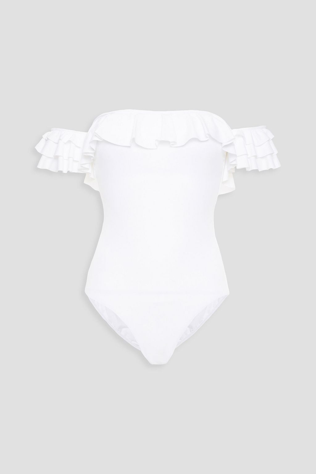 White Lima Ruffled Swimsuit Sale Up To 70 Off The Outnet Melissa Odabash The Outnet