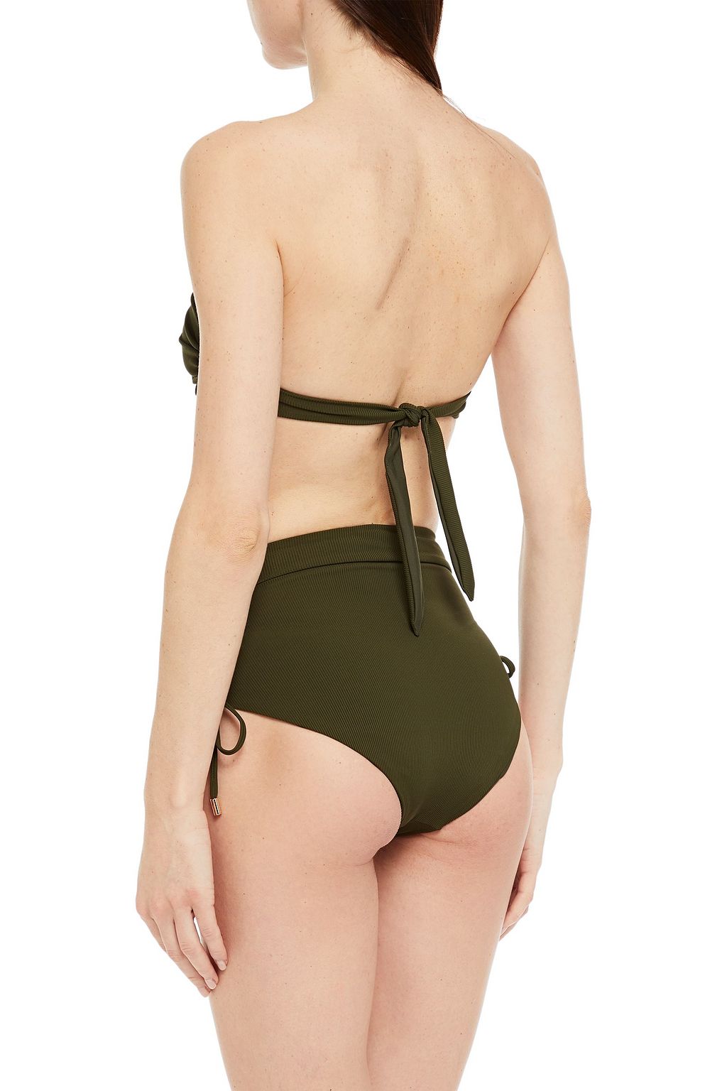 MELISSA ODABASH Thailand twist-front ribbed bandeau bikini top