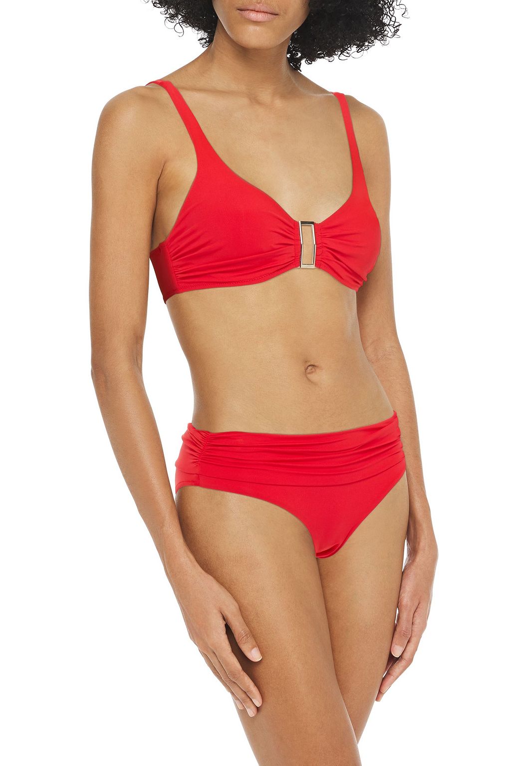 MELISSA ODABASH Bel Air embellished ruched underwired bikini top