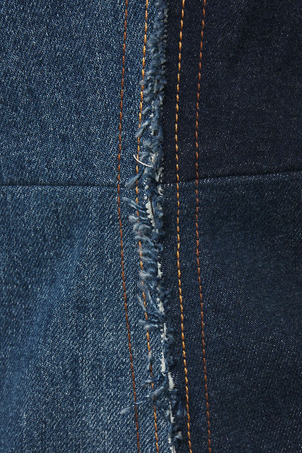 ACNE STUDIOS Frayed two-tone denim mini dress
