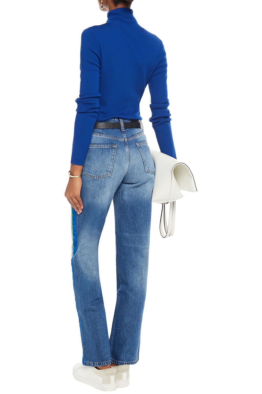 VICTORIA, VICTORIA BECKHAM Arizona grosgrain-trimmed high-rise straight-leg jeans