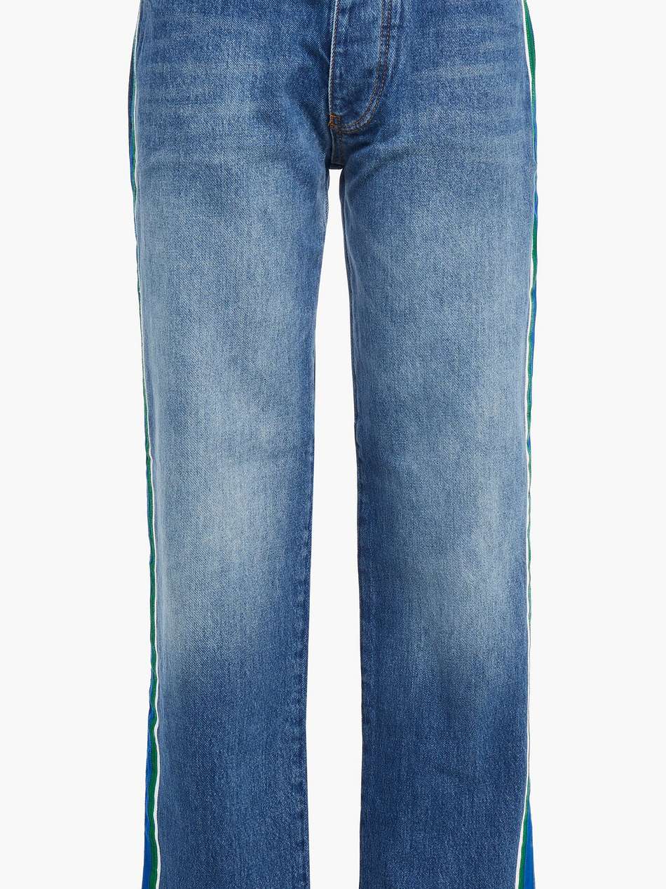 arizona grosgrain-trimmed high-rise straight-leg jeans