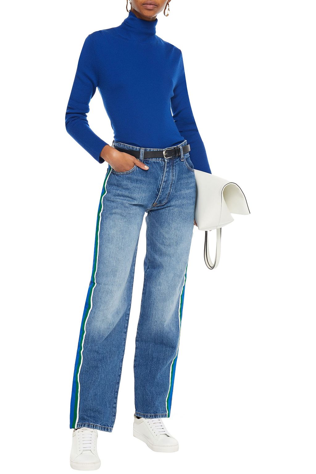 VICTORIA, VICTORIA BECKHAM Arizona grosgrain-trimmed high-rise straight-leg jeans