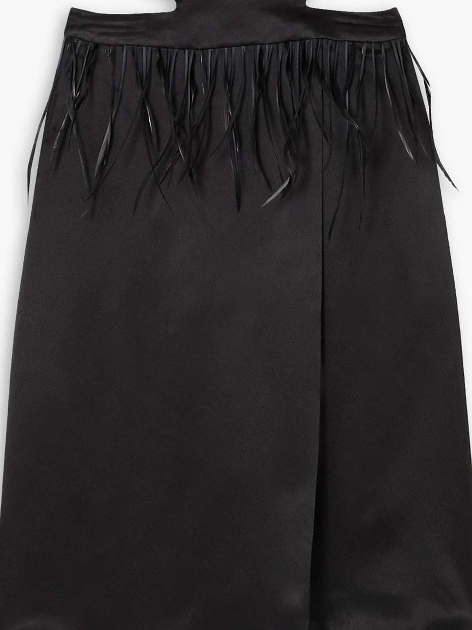 cutout hammered silk-satin skirt