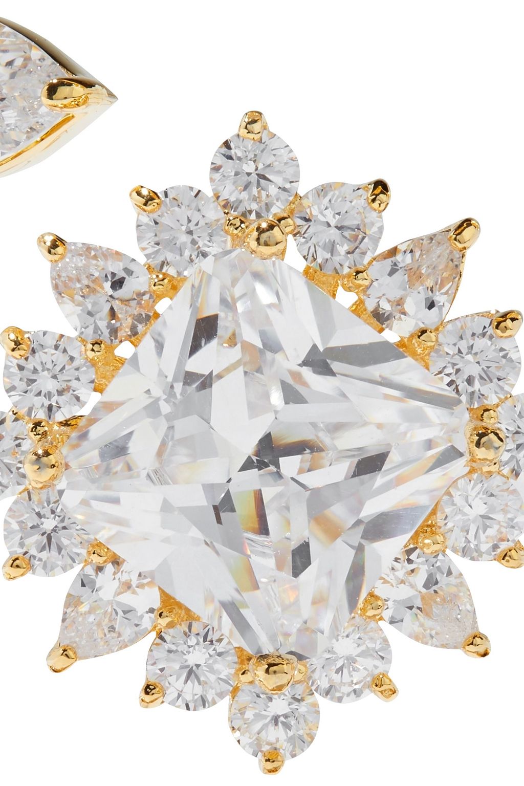 NOIR JEWELRY 14-karat gold-plated crystal cuff