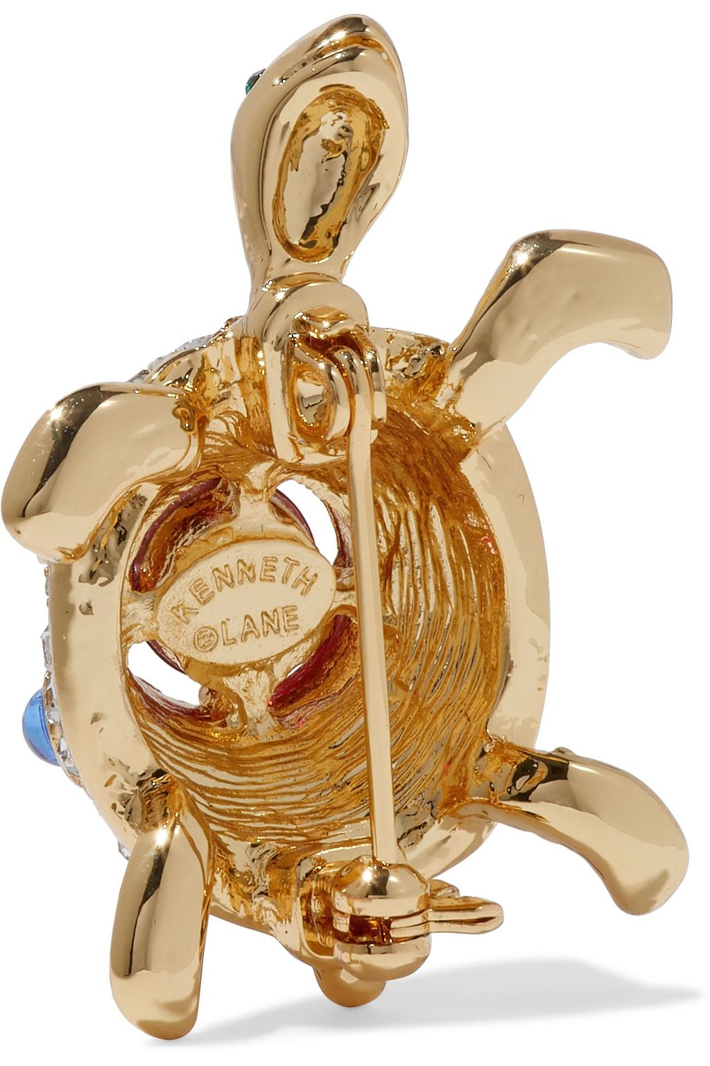 KENNETH JAY LANE Gold-tone crystal and resin brooch