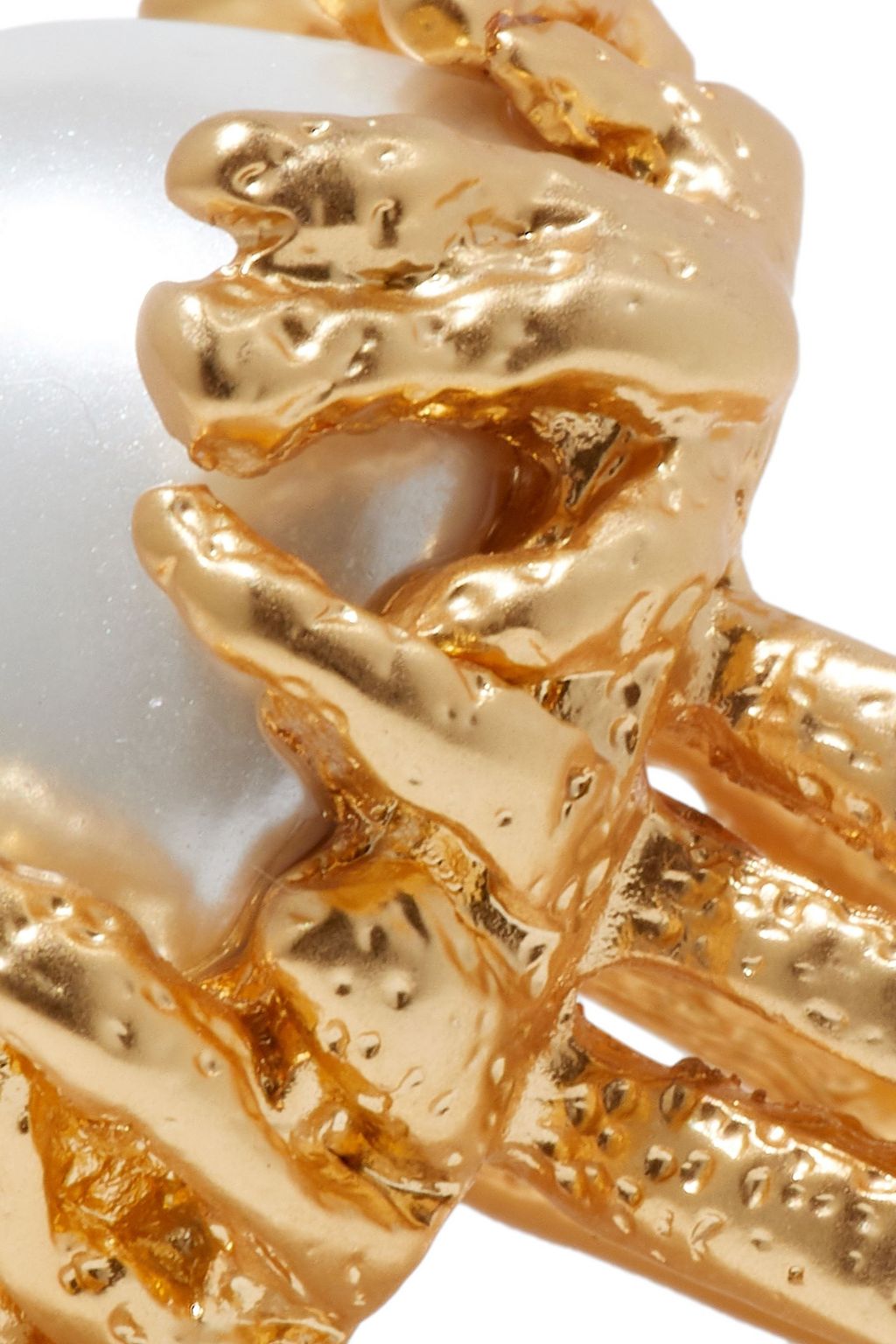 KENNETH JAY LANE Gold-tone faux pearl ring