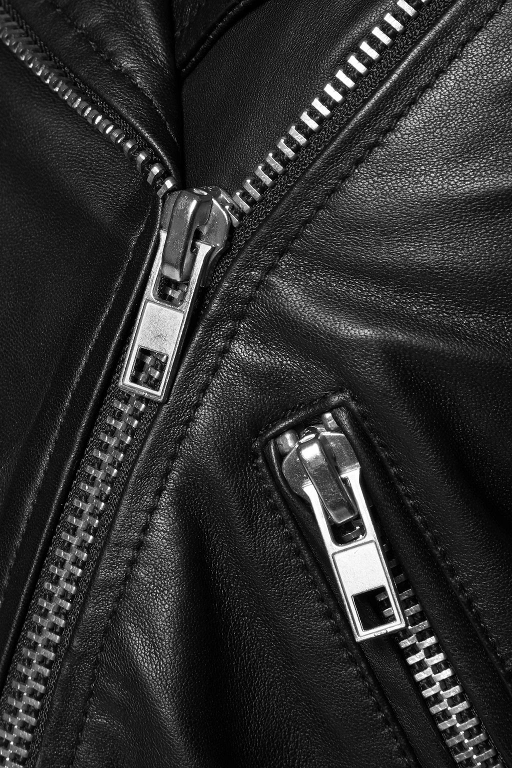 WALTER BAKER Allison belted leather biker jacket