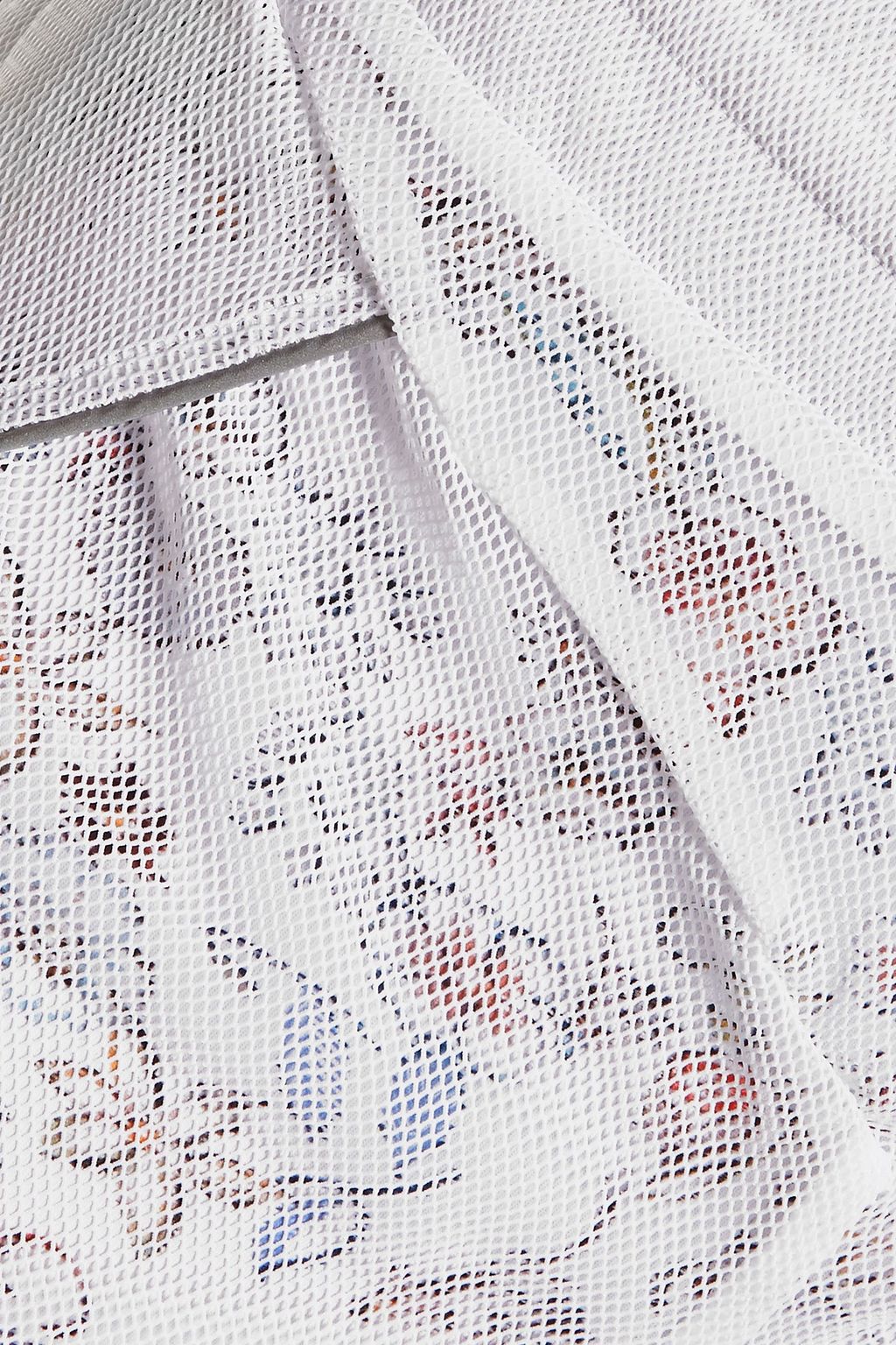 LUCAS HUGH Inca mesh and printed stretch-jersey shorts