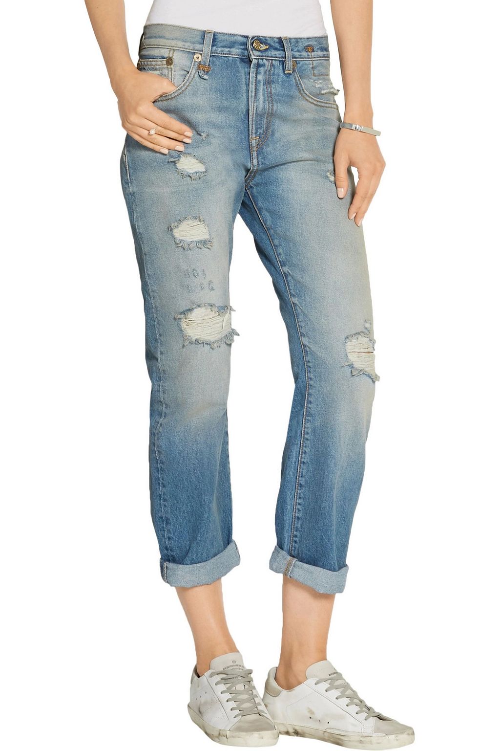 R13 Catherine distressed boyfriend jeans