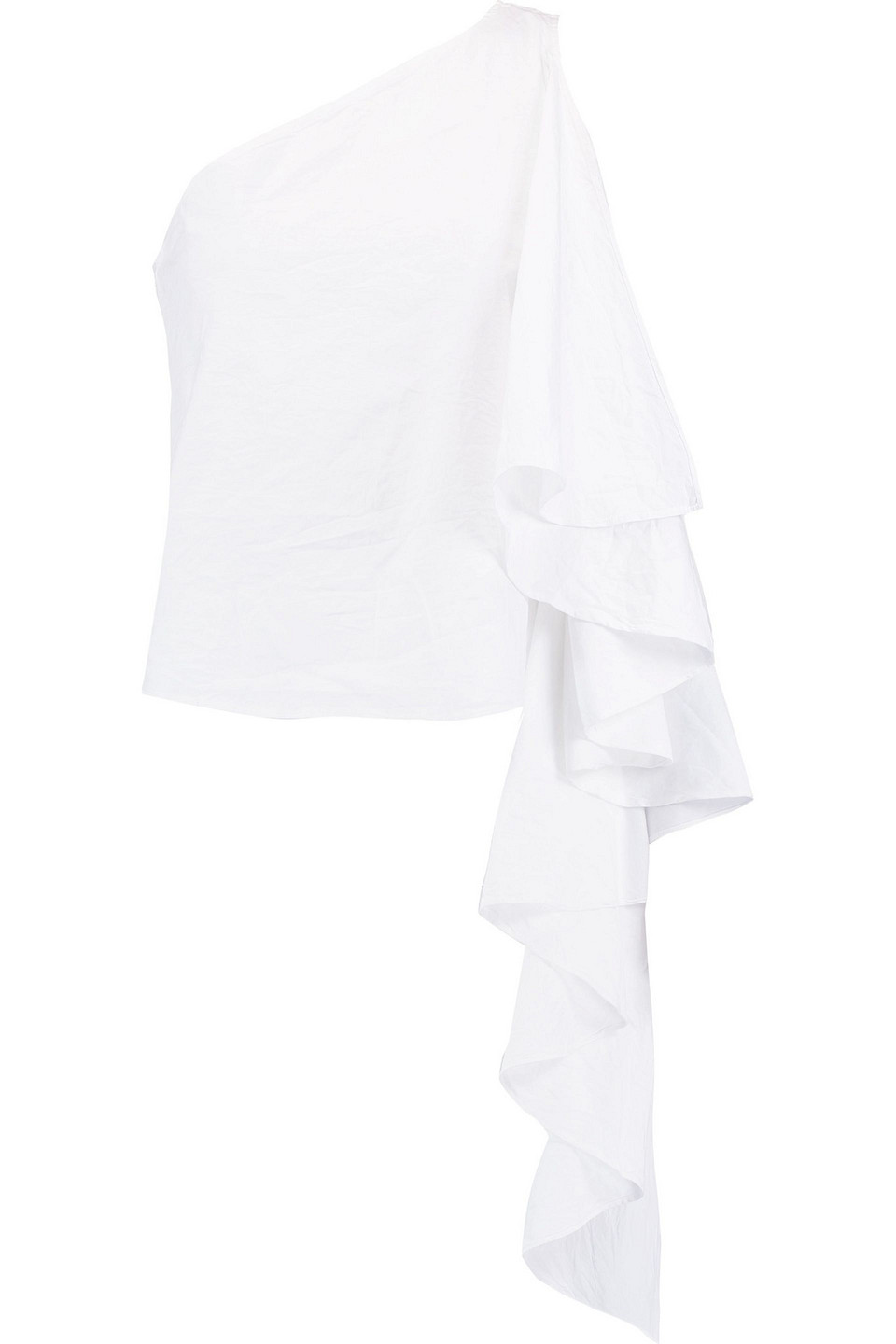 Walter Baker Serena One-shoulder Ruffled Cotton Top