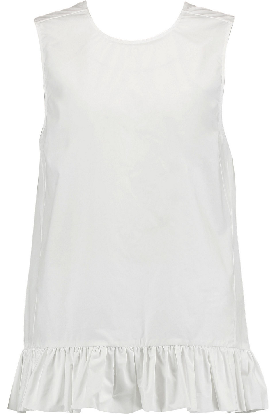 marni - ruffle-trimmed cotton-poplin top - white - it 38