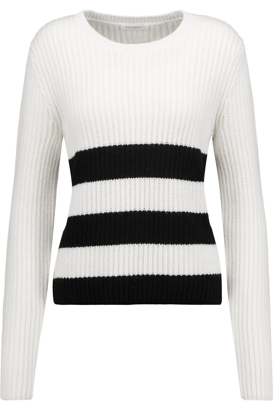 equipment - carson intarsia-knit wool and alpaca-blend sweater - white - m