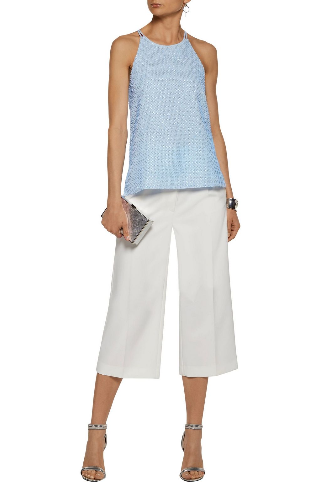 HALSTON 装飾付き クレープデシン トップス