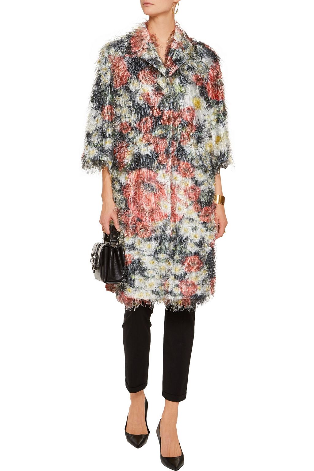 DOLCE & GABBANA Floral-print fil coupé coat