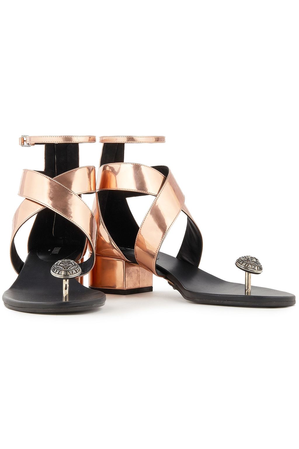 BALMAIN صندل من الجلد العاكس