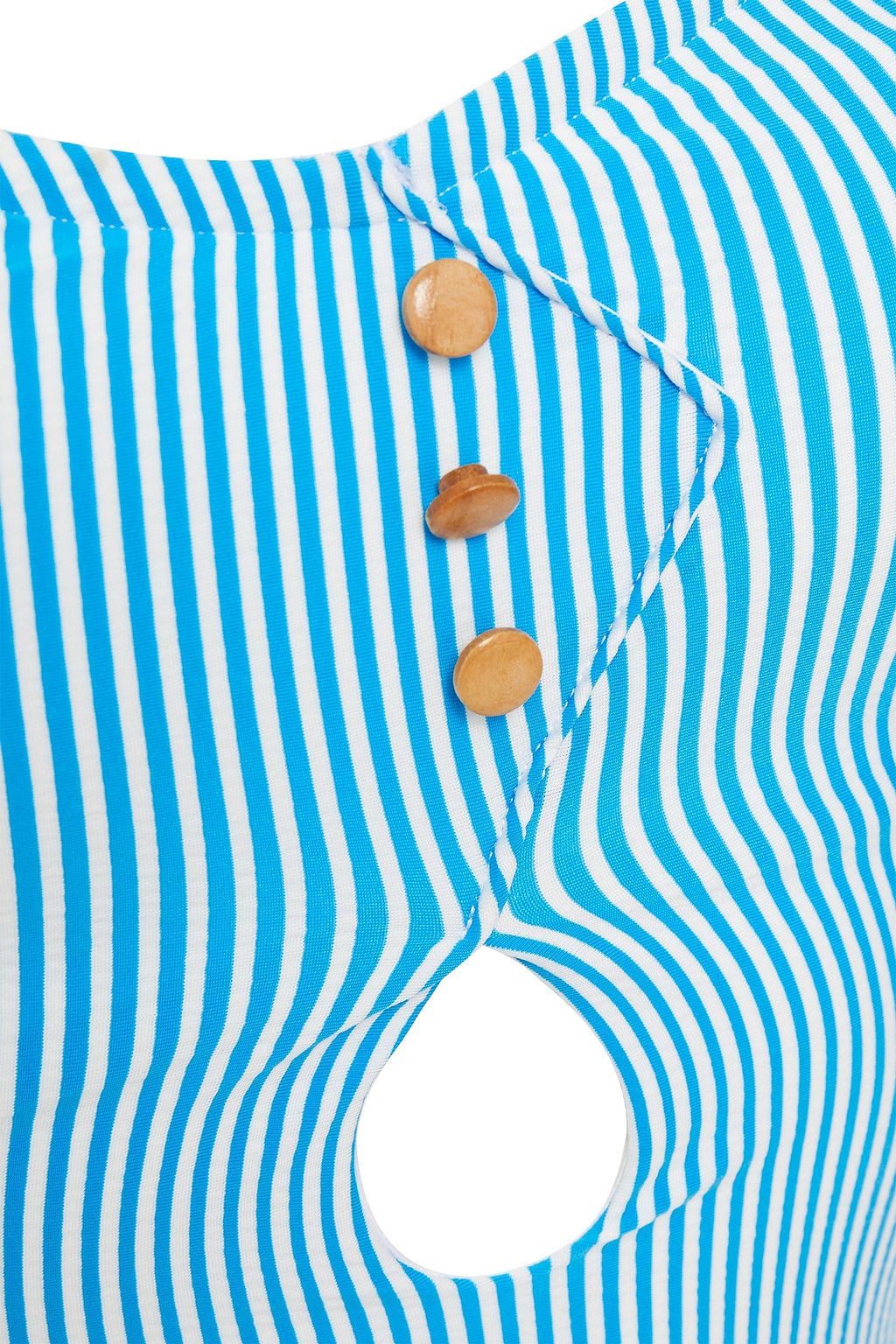 ONIA Cutout striped seersucker bandeau swimsuit