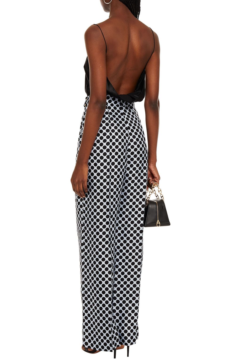 ALEXANDRE VAUTHIER Polka-dot silk-twill wide-leg pants