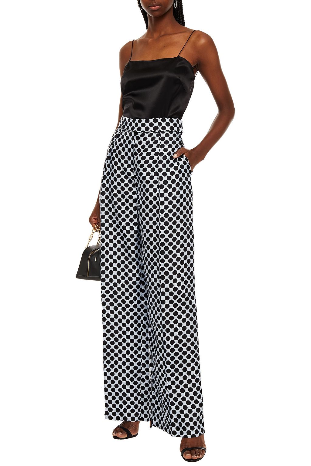 ALEXANDRE VAUTHIER Polka-dot silk-twill wide-leg pants