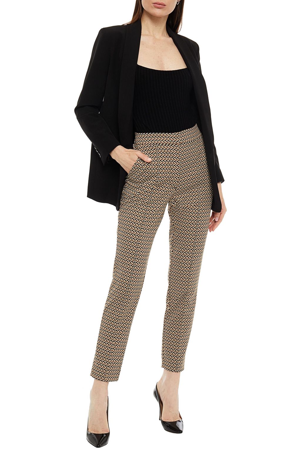 DIANE VON FURSTENBERG Carsen jacquard slim-leg pants