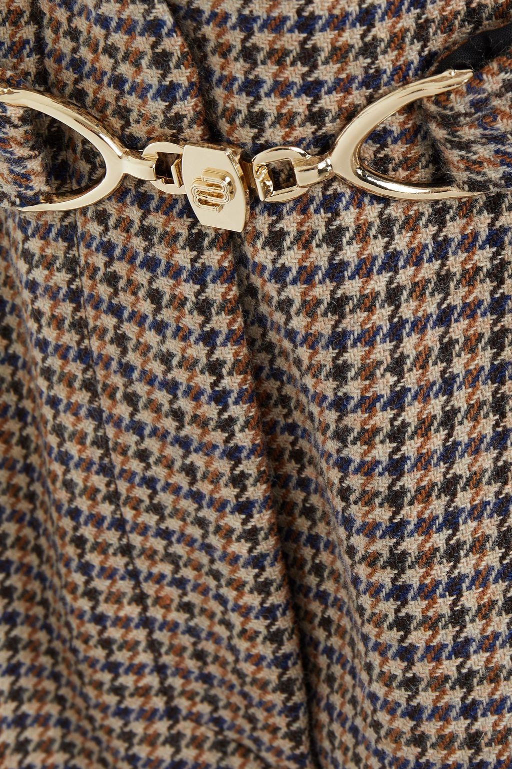 MAJE Belted houndstooth woven mini skirt