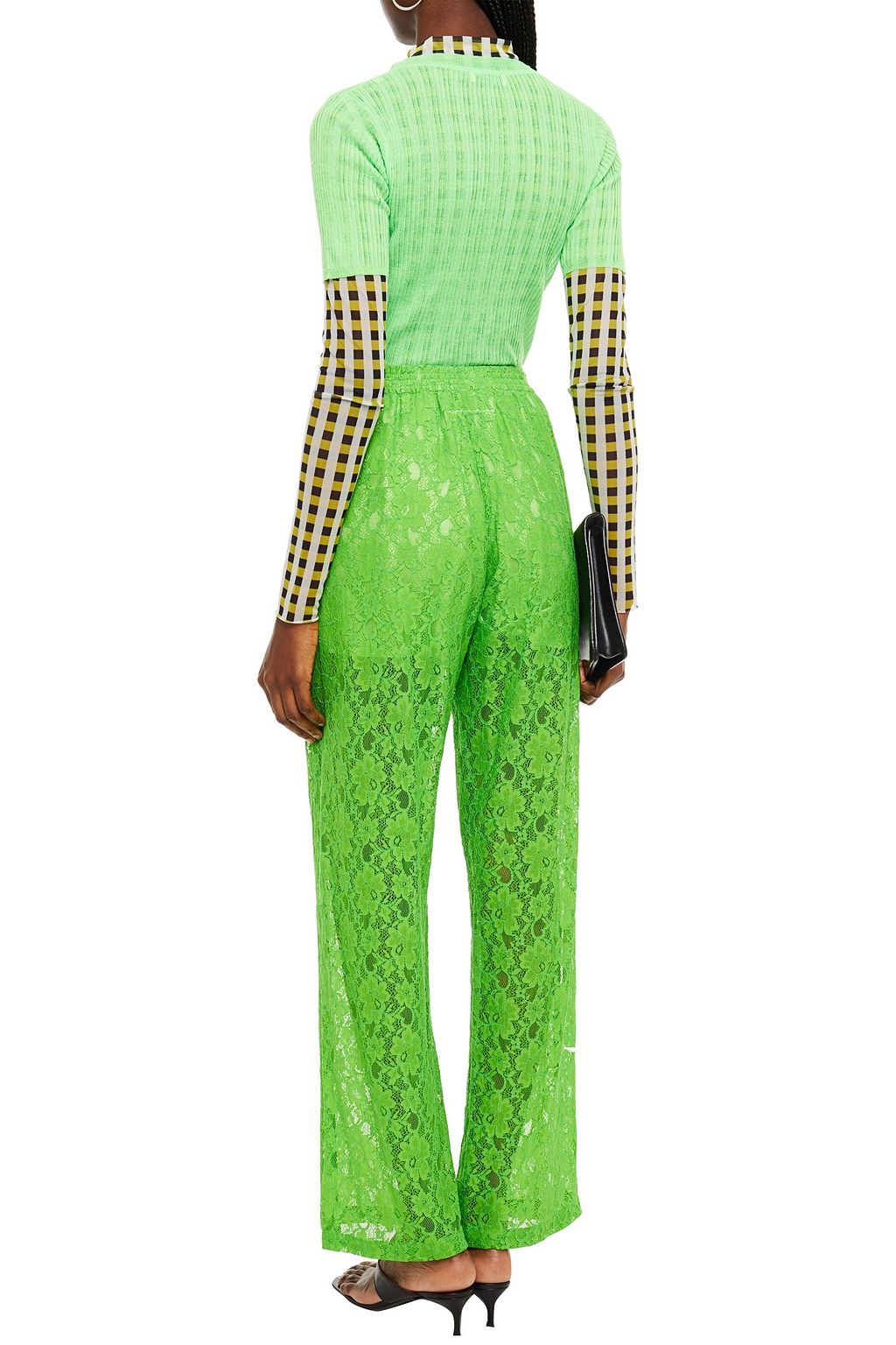 MM6 MAISON MARGIELA Hose mit weitem Bein aus schnurgebundener Spitze