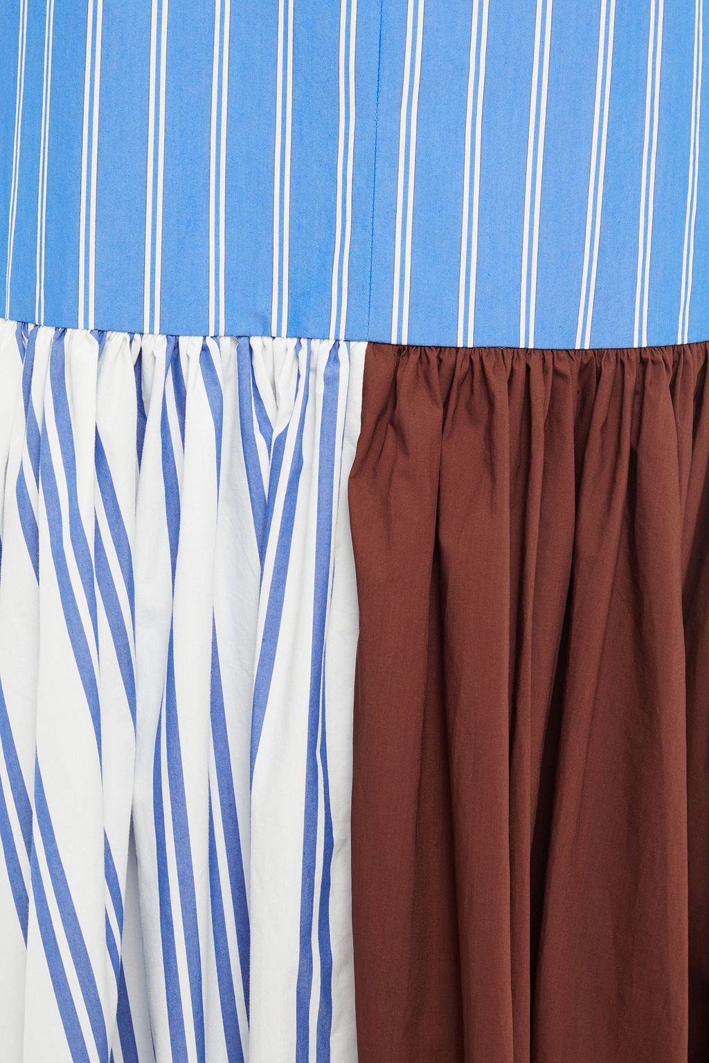 TIBI Vivian striped cotton-blend poplin halterneck midi dress