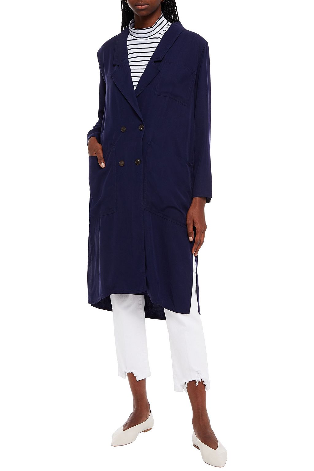 AMERICAN VINTAGE Nalastate double-breasted Lyocell-twill coat