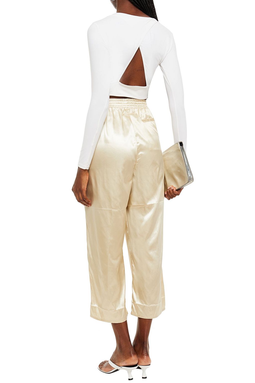 MM6 MAISON MARGIELA Cropped satin track pants
