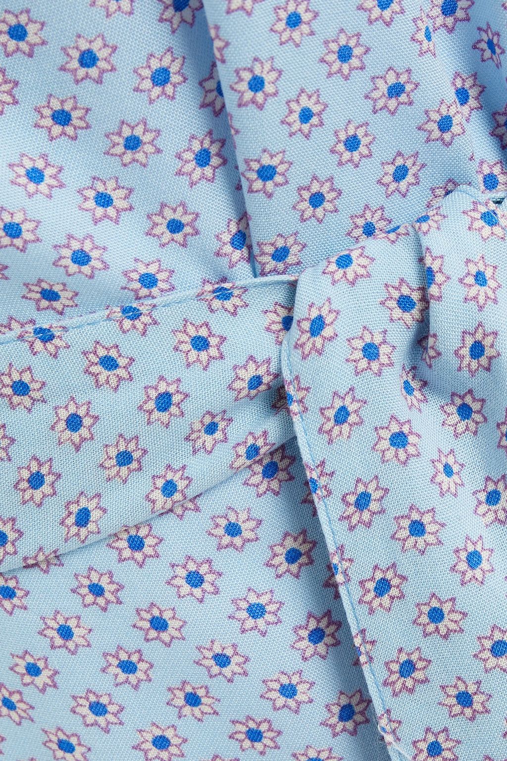 AMERICAN VINTAGE Belabay belted floral-print crepe de chine midi dress