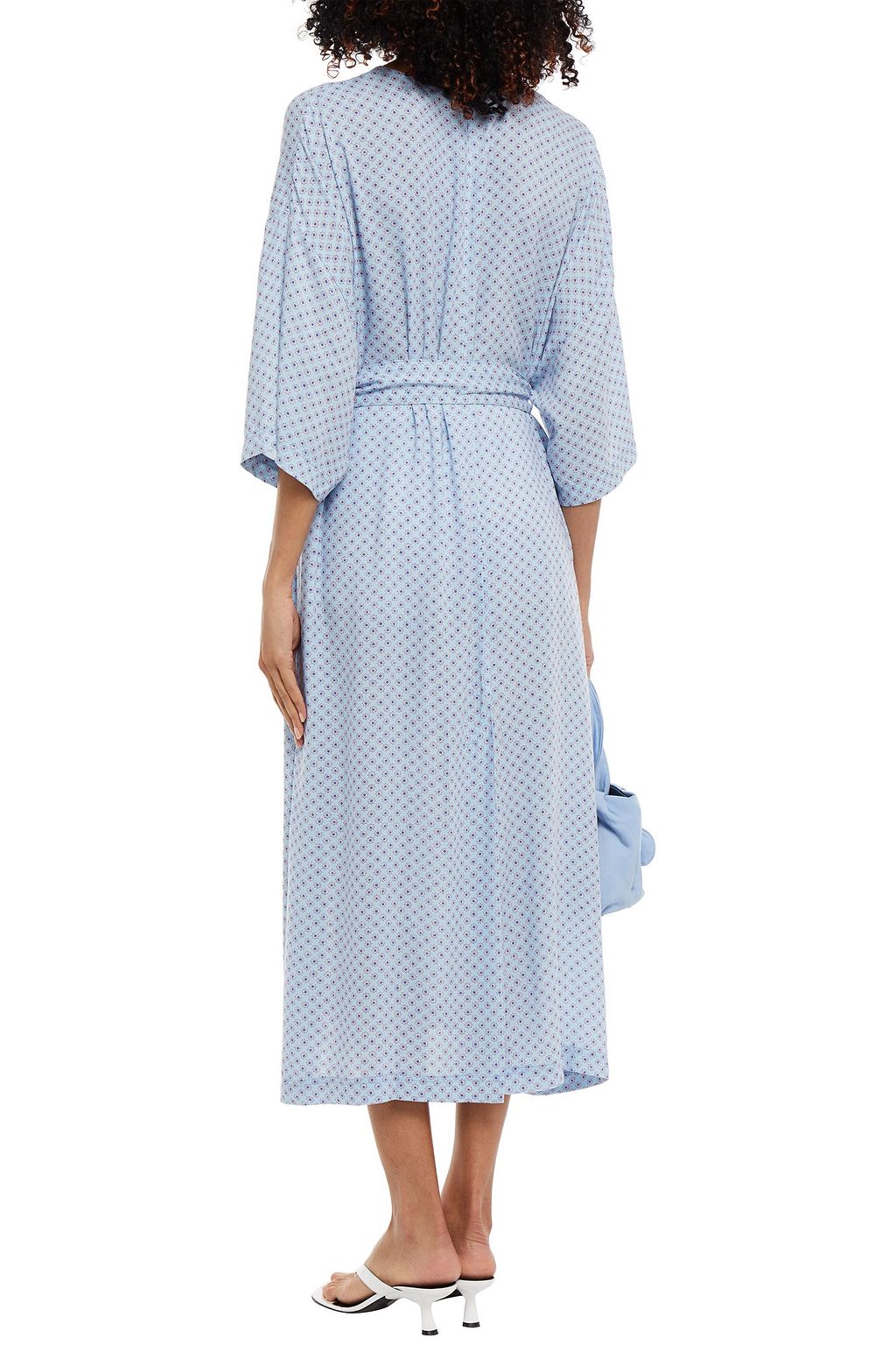 AMERICAN VINTAGE Belabay belted floral-print crepe de chine midi dress